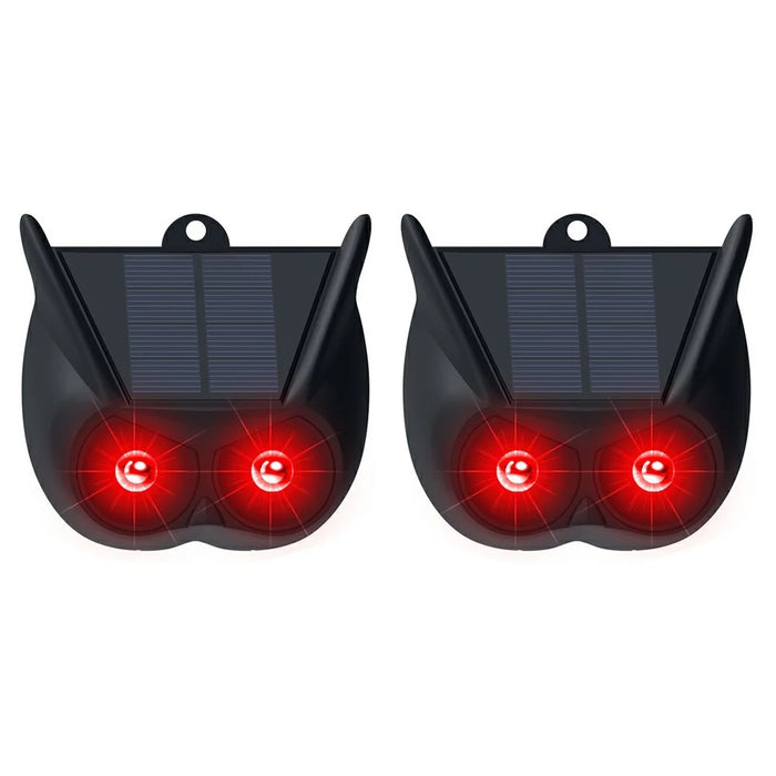 N911V 2Pcs Solar Powered Bird Animal Repellent Lamp Red LED Flashing Predator Deterrent Lights - 1
