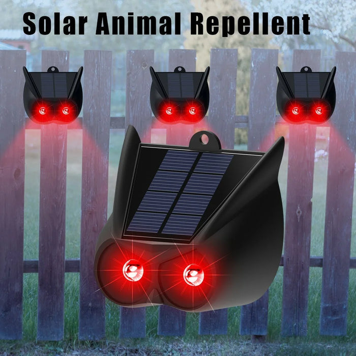 N911V 2Pcs Solar Powered Bird Animal Repellent Lamp Red LED Flashing Predator Deterrent Lights - 3