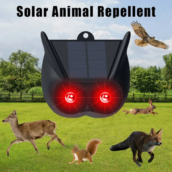 N911V 2Pcs Solar Powered Bird Animal Repellent Lamp Red LED Flashing Predator Deterrent Lights - 6