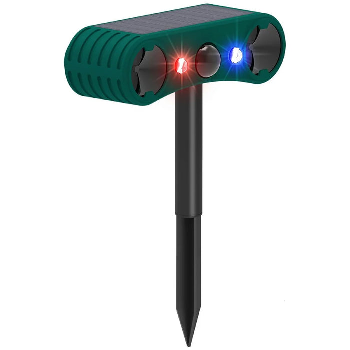 N911W Solar Powered Alarm for Garden, Farm Ultrasonic Animal Repellent Motion Sensor Infrared Detection - 1