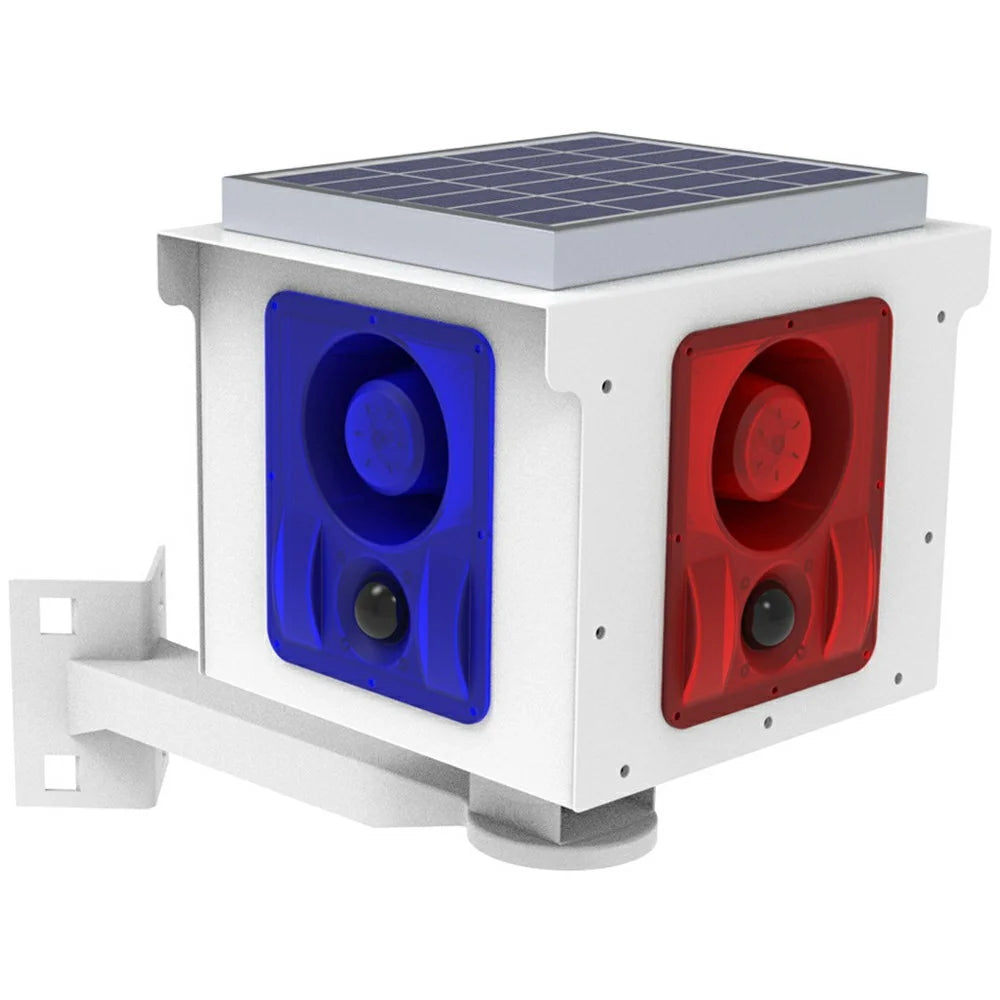 N911U Solar Powered Alarm Animal Repellent 360° Motion Sensor Security Light 4 Channel Loud Speaker - 1