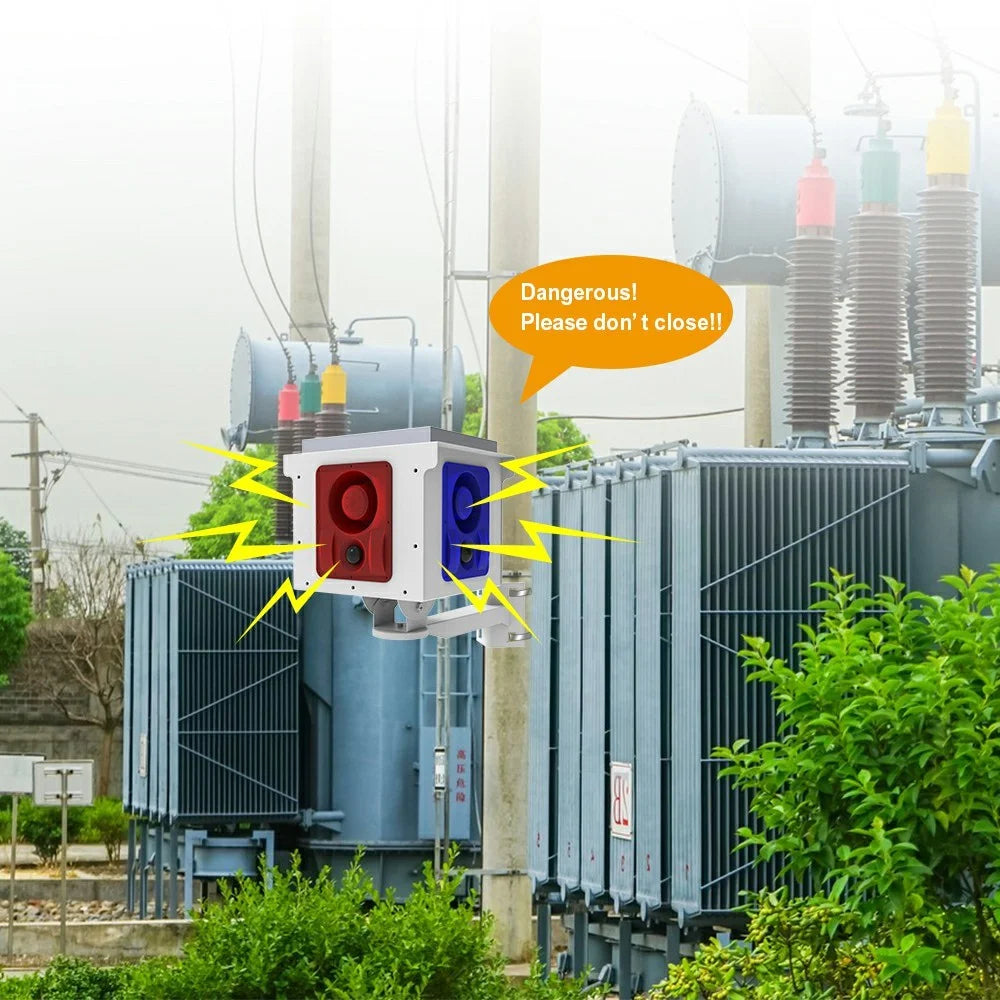 N911U Solar Powered Alarm Animal Repellent 360° Motion Sensor Security Light 4 Channel Loud Speaker - 6