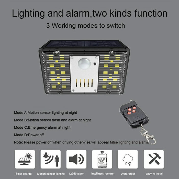 N775 Solar Powered Motion Sensor Light Outdoor Garden Security Alarm Light with 4 Lighting Modes - 3