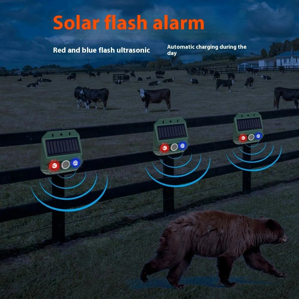 N911Z 2Pcs Solar Powered Ultrasonic Bird Repellent LED Flashing Pigeon Deterrent Motion Sensor Alarm - 3