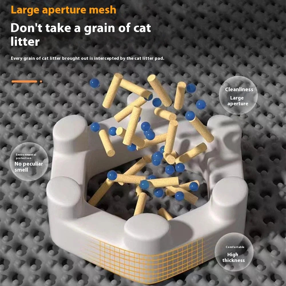 45x30cm Double Layer Pet Cat Litter Mat Anti Splash Waterproof EVA Pad - Grey - 4
