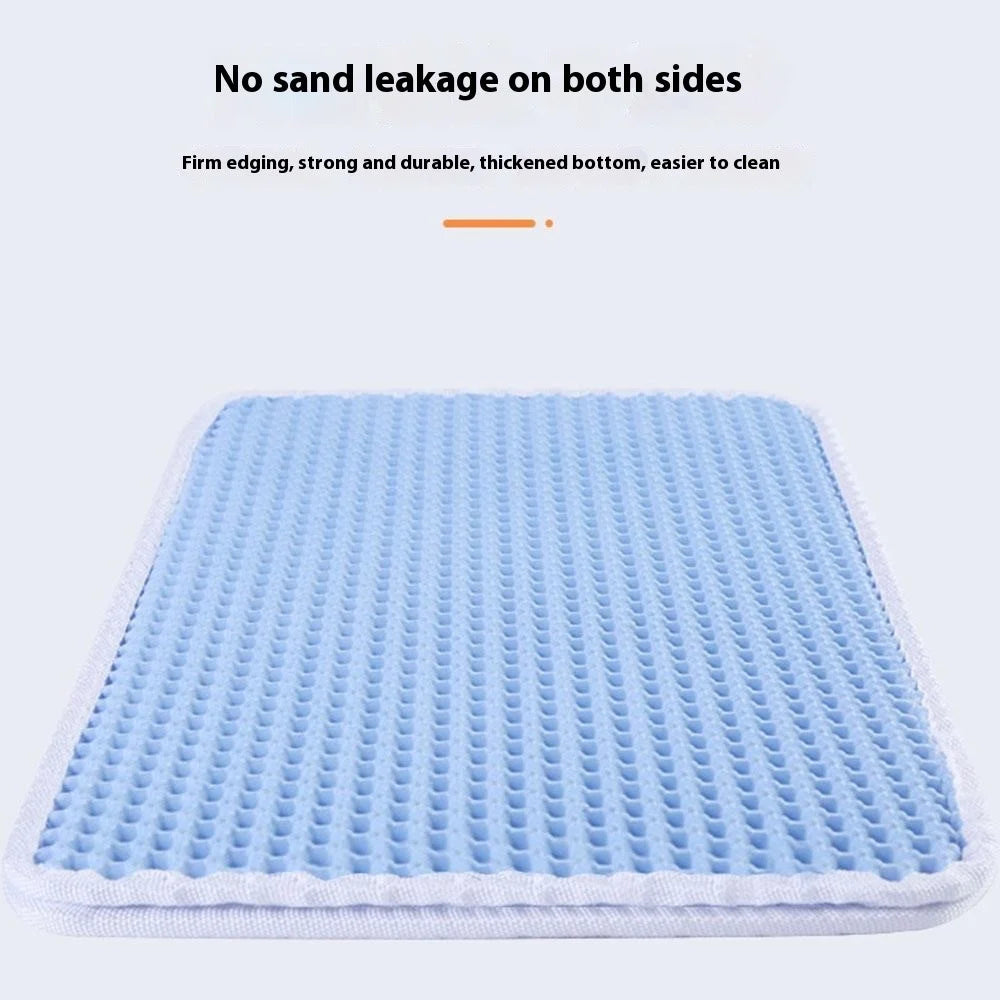 45x30cm Double Layer Pet Cat Litter Mat Anti Splash Waterproof EVA Pad - Grey - 7