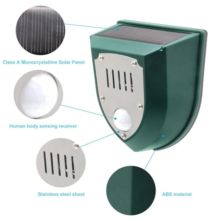 N911M Solar Powered Ultrasonic Animal Repellent for Boar / Wolf / Fox Motion Sensor Alarm with Red Flashing LED - 3