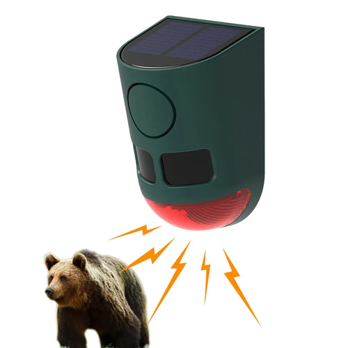 N911B Solar Powered Ultrasonic Animal Repellent for Outdoor Infrared Motion Sensor Sound Light Alarm Bird Pest Deterrent - 1