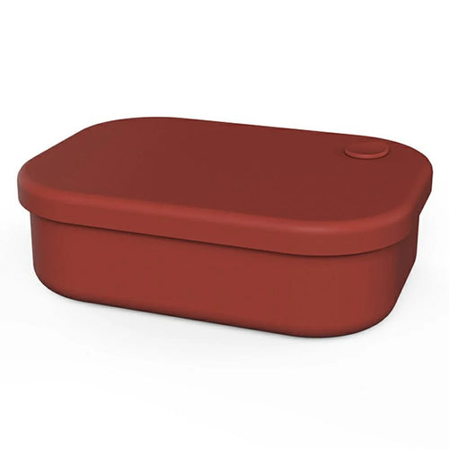 Leak Proof Silicone Lunch Box Microwave Safe Compartmentalized Food Storage Container (BPA Free, FDA / CPC / LFGB Certified) - Dark Red - 1