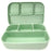 4-Compartments Silicone Lunch Box with Lid Microwave Safe Food Storage Container (BPA Free, No FDA) - Green - 1