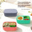 3-Compartments Silicone Lunch Box with Lid Microwave Safe Food Storage Container (BPA Free, No FDA) - Green - 3