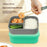 3-Compartments Silicone Lunch Box with Lid Microwave Safe Food Storage Container (BPA Free, No FDA) - Green - 5