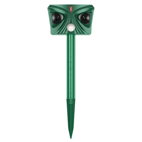 568 Solar Ultrasonic Animal Repeller IPX4 Waterproof PIR Sensor 120dB Alarm 6-8m Range for Farm Garden - Green - 1
