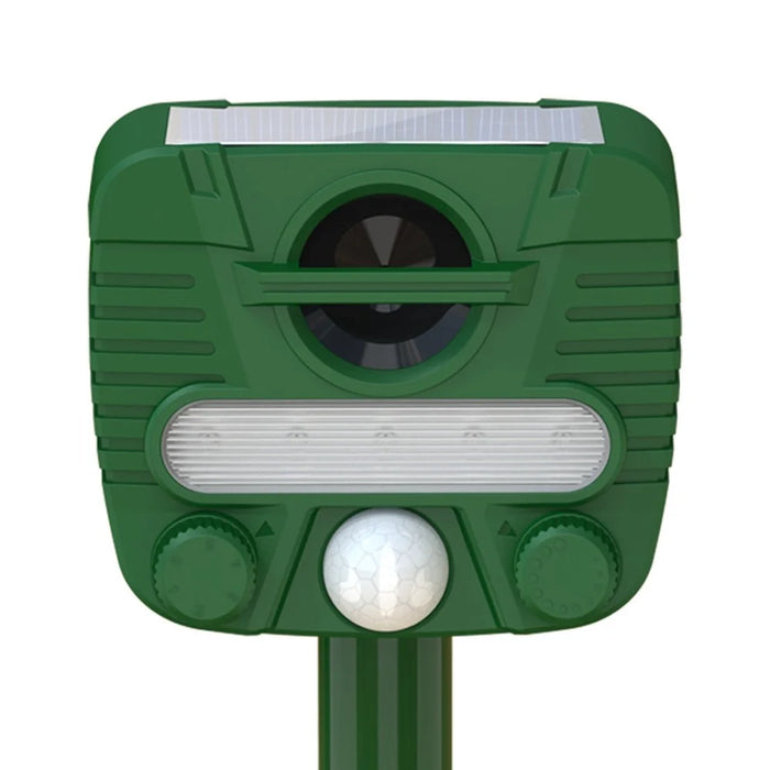 RC-549 Solar Powered Ultrasonic Animal Repeller IPX4 Waterproof PIR Sensor LED Strobe for Outdoor - Green - 2