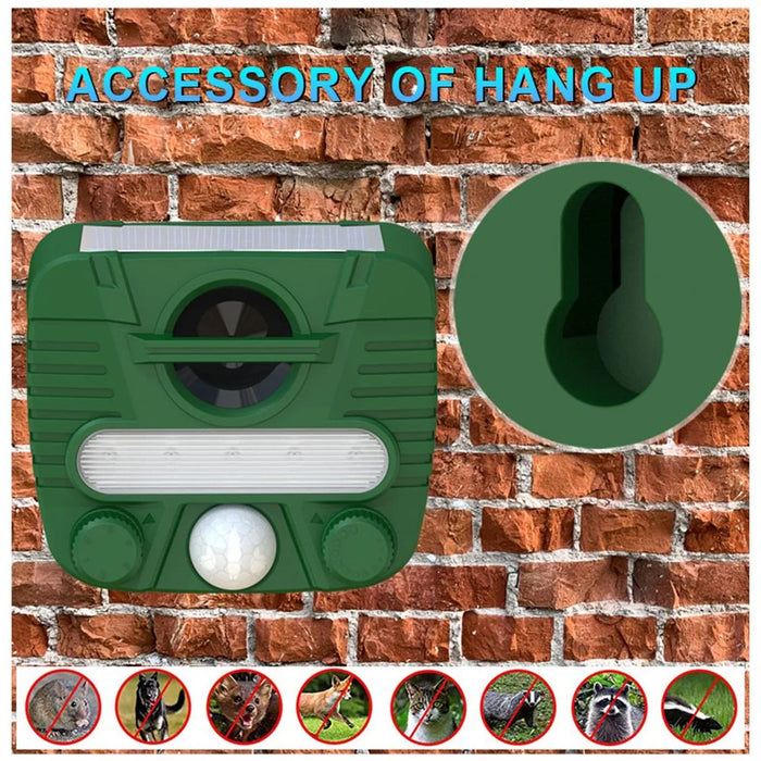 RC-549 Solar Powered Ultrasonic Animal Repeller IPX4 Waterproof PIR Sensor LED Strobe for Outdoor - Green - 4
