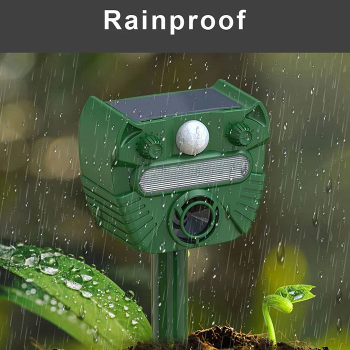 RC-547 Outdoor Solar Ultrasonic Animal Repeller PIR Motion Sensor LED Strobe IPX4 Waterproof - Green - 5