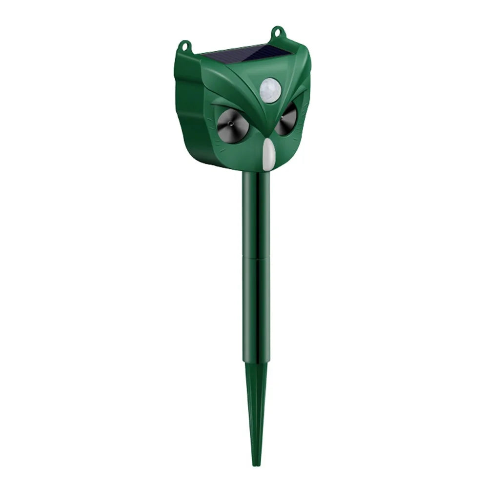 RC-546 Outdoor Solar Animal Repeller Ultrasonic PIR Motion Sensor 5 Modes 120dB Alarm LED Flash IPX4 Waterproof - Green - 1