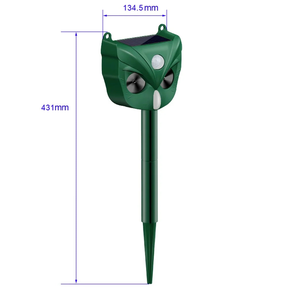 RC-546 Outdoor Solar Animal Repeller Ultrasonic PIR Motion Sensor 5 Modes 120dB Alarm LED Flash IPX4 Waterproof - Green - 7