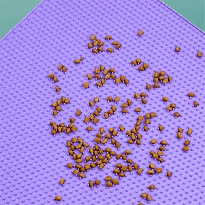 Silicone Pet Cat Litter Mat Anti-slip Kitty Paws Scratch Pad Easy to Clean - Purple - 2
