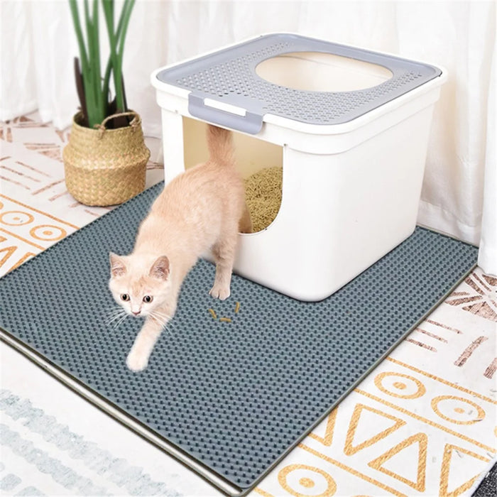 Silicone Pet Cat Litter Mat Anti-slip Kitty Paws Scratch Pad Easy to Clean - Purple - 6