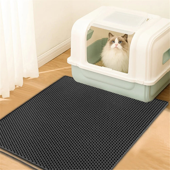 Silicone Pet Cat Litter Mat Anti-slip Kitty Paws Scratch Pad Easy to Clean - Purple - 7