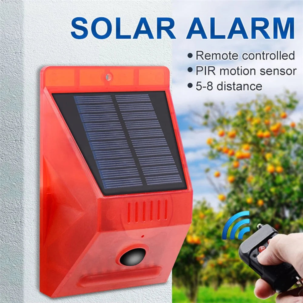 N911C Motion Sensor Solar Alarm Light IP65 Waterproof Outdoor Farm Garden Animal Repellent Anti-theft Security Lamp with Remote Controller - 2
