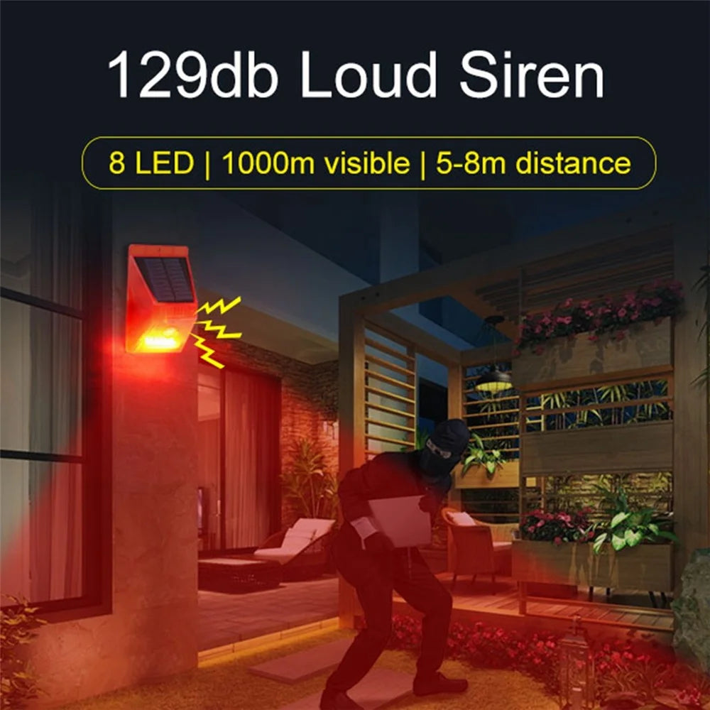 N911C Motion Sensor Solar Alarm Light IP65 Waterproof Outdoor Farm Garden Animal Repellent Anti-theft Security Lamp with Remote Controller - 3