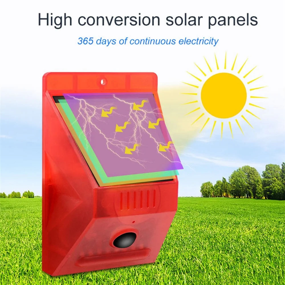 N911C Motion Sensor Solar Alarm Light IP65 Waterproof Outdoor Farm Garden Animal Repellent Anti-theft Security Lamp with Remote Controller - 5