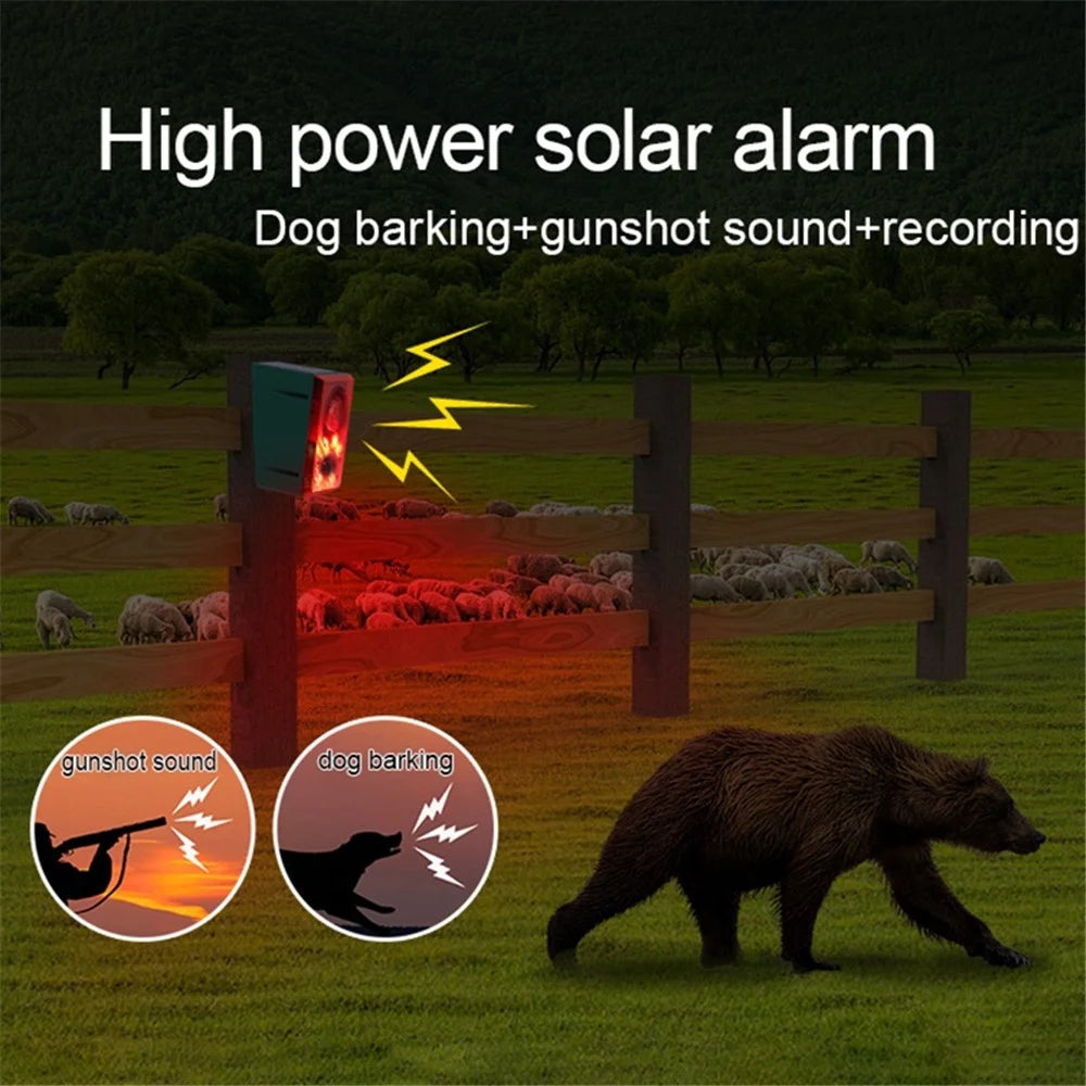 N911N Solar Alarm Infrared Sensor Sound Light Flashing Warning Light Outdoor Speaker Support Recording Voice Broadcast - 4