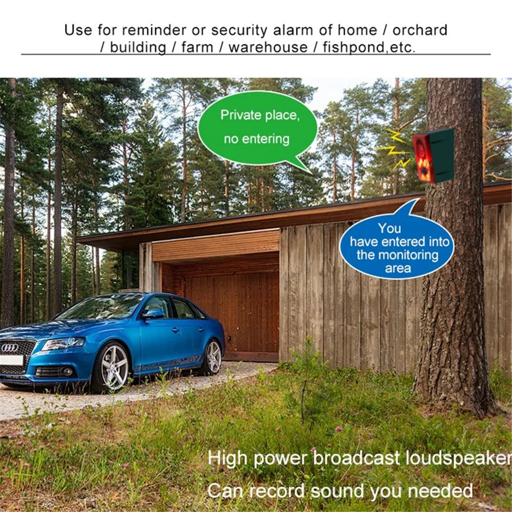 N911N Solar Alarm Infrared Sensor Sound Light Flashing Warning Light Outdoor Speaker Support Recording Voice Broadcast - 6