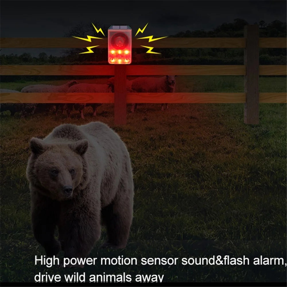 N911N Solar Alarm Infrared Sensor Sound Light Flashing Warning Light Outdoor Speaker Support Recording Voice Broadcast - 7