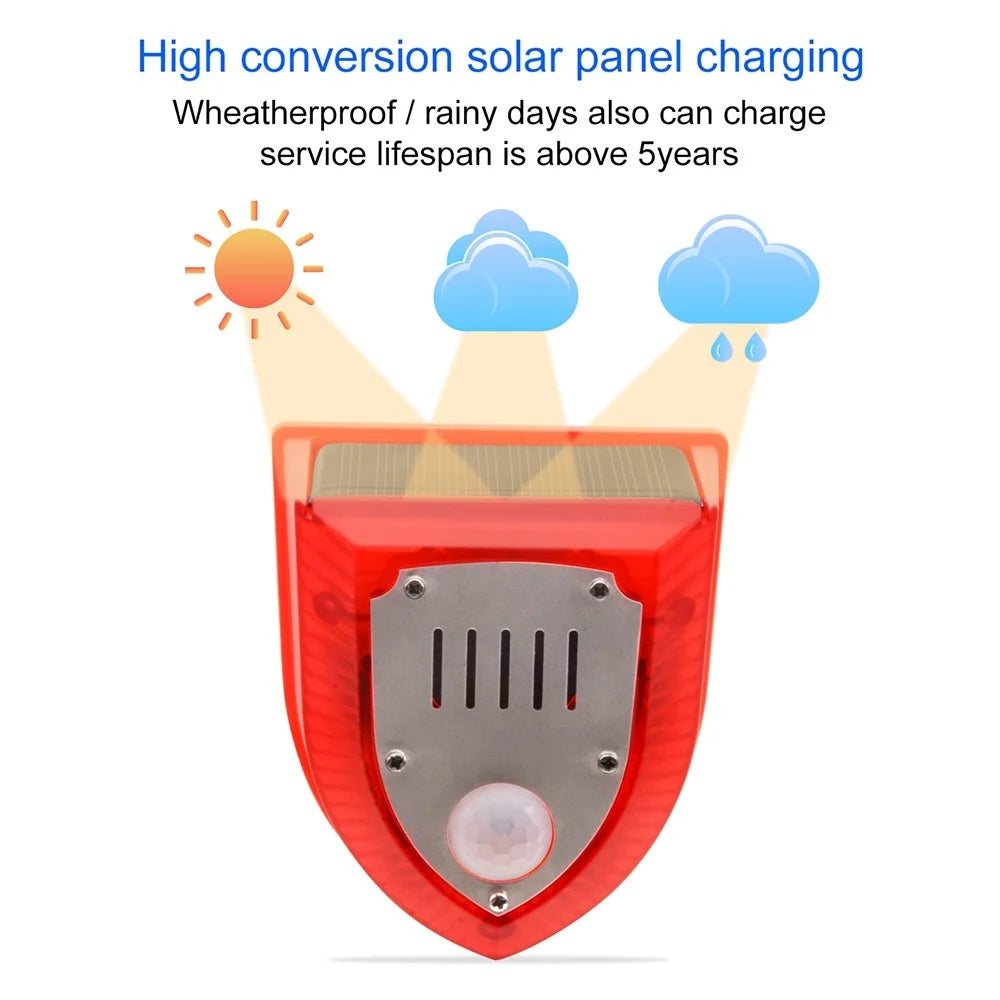 N911M Timing Type Solar Alarm Light IP65 Waterproof Outdoor Farm Garden Dog Barking Gunshot Sound Security Lamp - 6