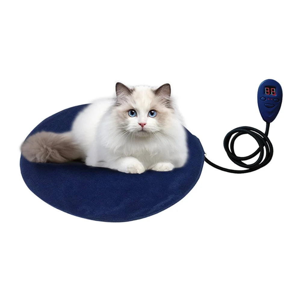 30x30cm Electric Heating Pet Pad Cushion Constant Temperature Cat Dog Winter Warmer Anti-scratch Pet Mat - Blue / UK Plug BS 240V - 1