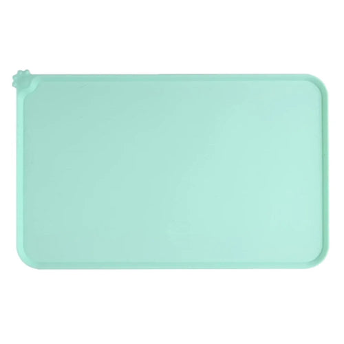 Anti-slip Silicone Pet Food Mat Dog Cat Feeding Bowl Waterproof Placemat, 18.5" x 11.8" - Green - 1