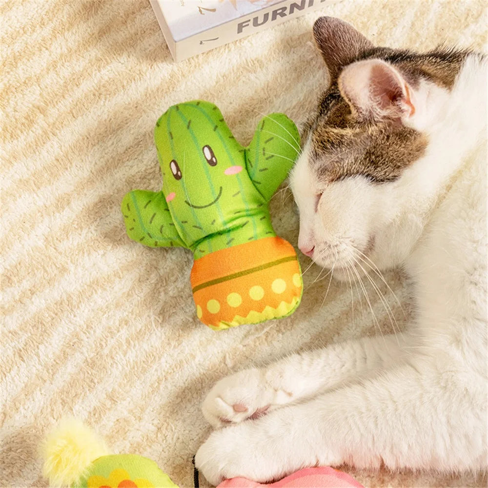 Cute Cartoon Plush Cat Toy Boredom Relief Pet Cat Chewing Toy with Catnip - Rooster - 3