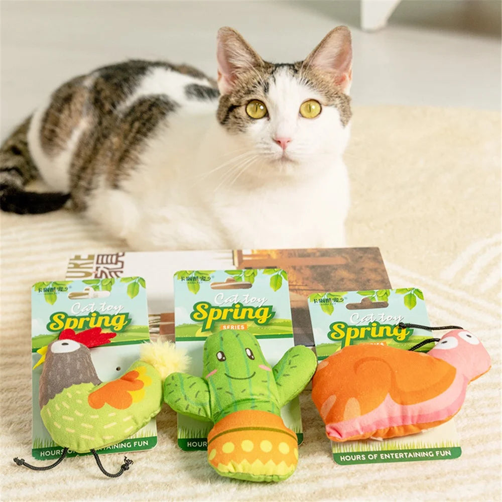 Cute Cartoon Plush Cat Toy Boredom Relief Pet Cat Chewing Toy with Catnip - Rooster - 5