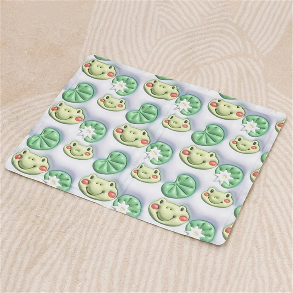 S Size Cartoon PVC Coated Cloth+Gel Pet Nest Cushion Dog Cat Summer Cooling Mat Ice Pad - Frog - 4