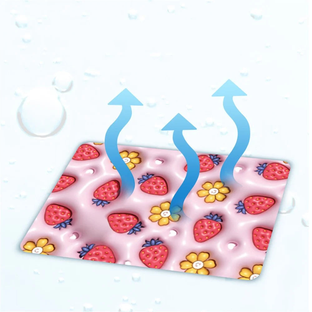 L Size Cartoon Summer Pet Nest Ice Pad PVC Coated Cloth+Gel Dog Cat Cushion Cooling Mat - Frog - 5