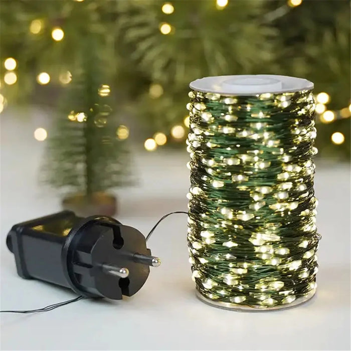 100m 1000 Leds 8 Modes IP44 Waterproof Copper Wire String Light Outdoor Decoration - Warm White - 3