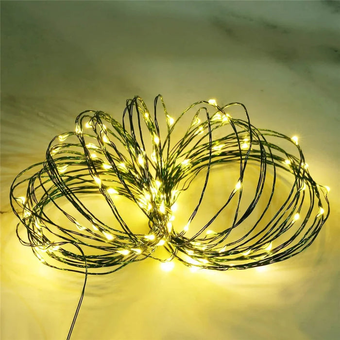 100m 1000 Leds 8 Modes IP44 Waterproof Copper Wire String Light Outdoor Decoration - Warm White - 5