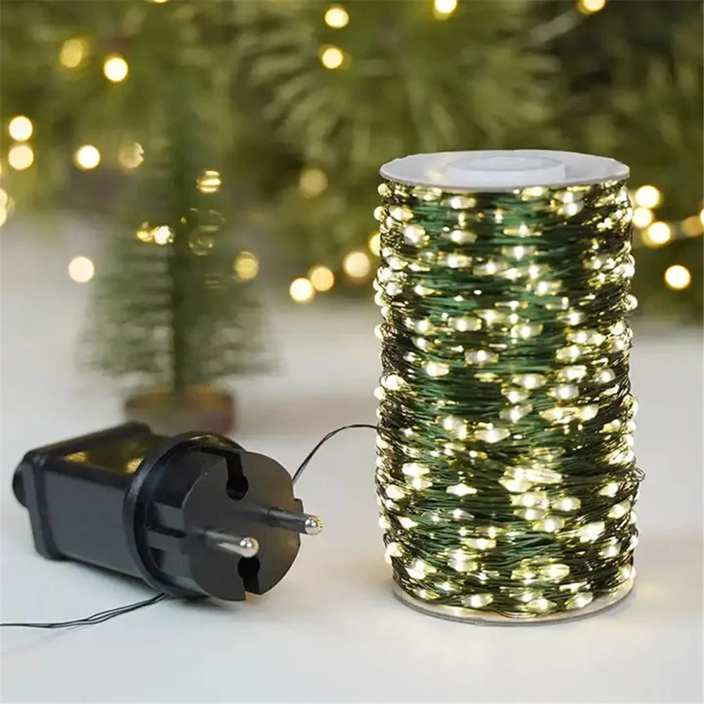 30m 300 Leds 8 Modes IP44 Waterproof Copper Wire String Light Outdoor Decoration - Warm White - 3