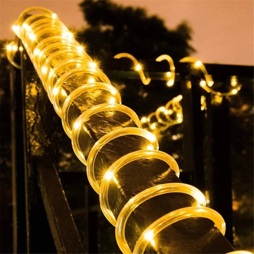 100m IP68 Waterproof 8 Modes 220V PVC LED Strip Light Outdoor Decor, Constant Light EU Plug - White - 6