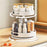 2 Tiers Rotating Kitchen Seasoning Storage Rack Carbon Steel Countertop Cupboard Organizer - White - 2