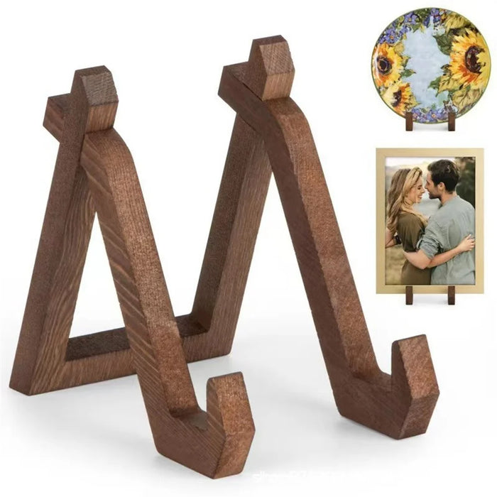 Wooden Book Holder Reading Stand Household Recipes Photo Dish Solid Wood Display Rack - 1