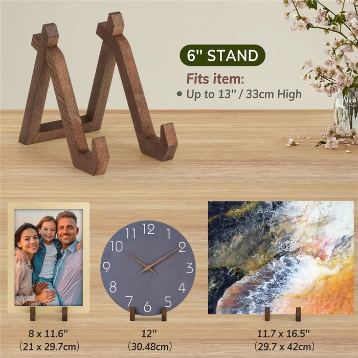 Wooden Book Holder Reading Stand Household Recipes Photo Dish Solid Wood Display Rack - 3