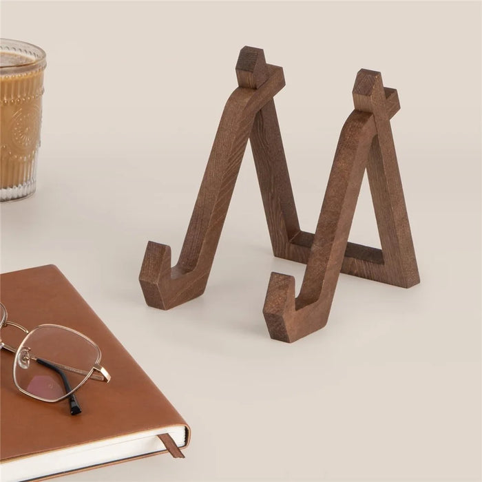 Wooden Book Holder Reading Stand Household Recipes Photo Dish Solid Wood Display Rack - 4
