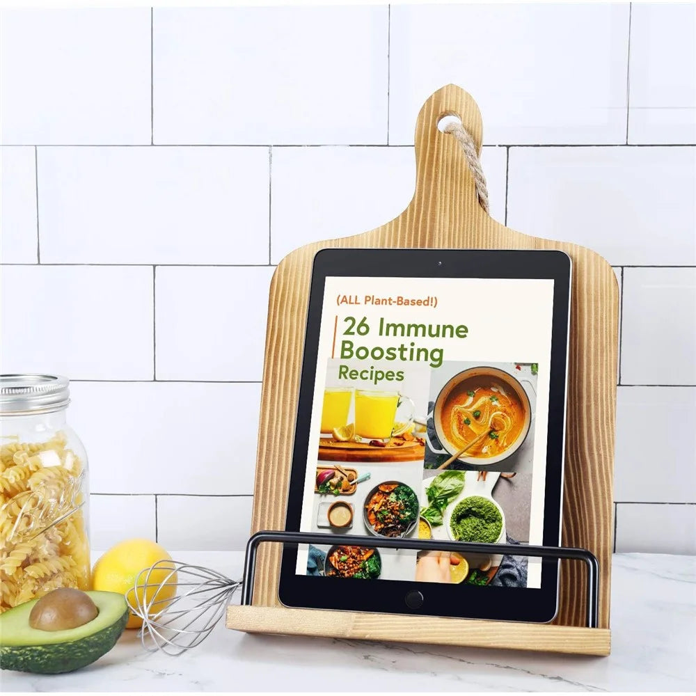 Kitchen Wooden Recipe Tablet Holder Restaurant Menu Stand Display Rack - 2