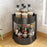 2 Tier Rotating Spice Rack Kitchen Countertop Organizer 360 Degree Rotating Storage Shelf for Condiments - Black - 1