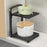 2 Tier Kitchen Storage Rack Carbon Steel Adjustable Pot Pan Storage Shelf Under Sink Cabinet Organizer - Black - 1