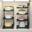 4 Tier Kitchen Storage Rack Carbon Steel Adjustable Pot Pan Storage Shelf Under Sink Cabinet Organizer - Black - 4